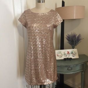 White House Black Market Gold Sequin Dress